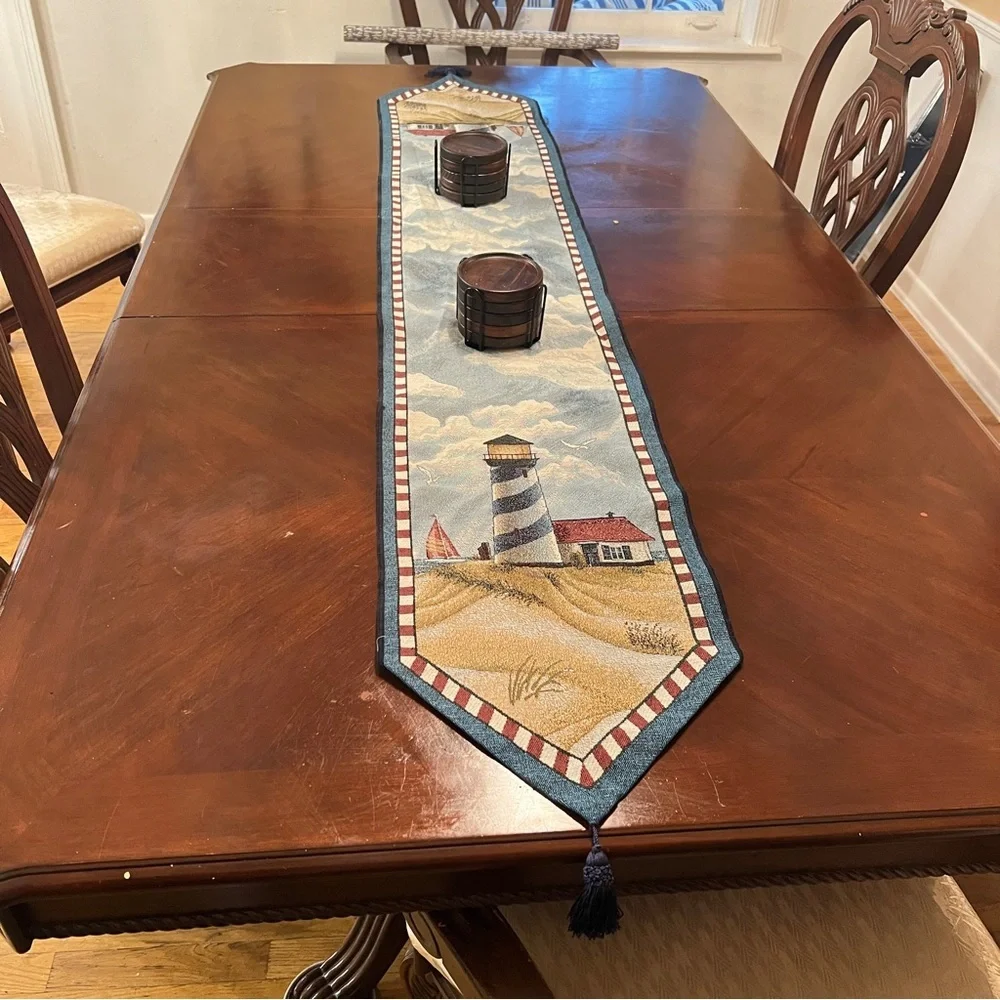 Vintage Lighthouse Tapestry Table Runner Decor
